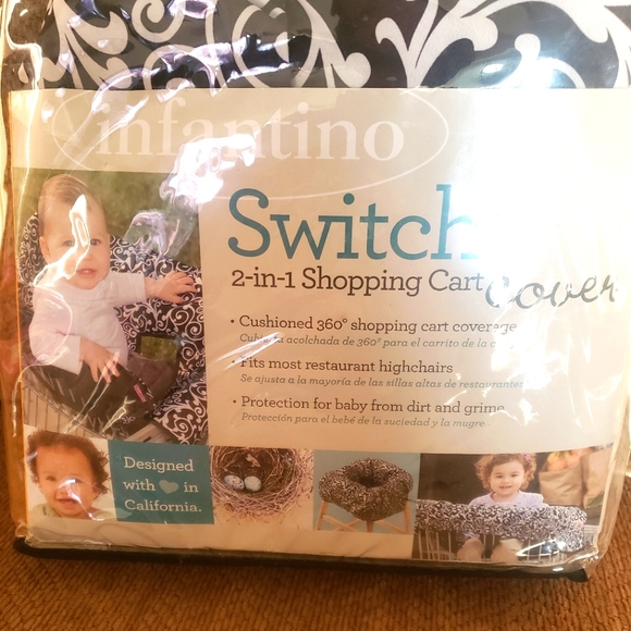 Black and white 2 in 1 shopping cart cover - Picture 1 of 7